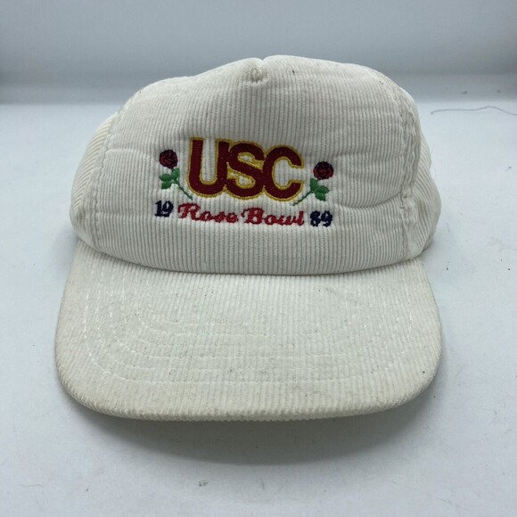 VTG 1989 75th Rose Bowl USC Trojans Michigan Wolverines Corduroy Snapback Hat
